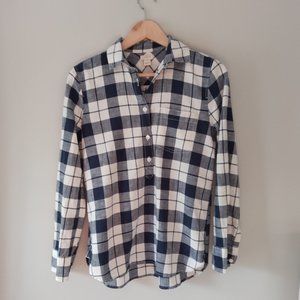 J. Crew Women's XXS Homespun Plaid Popover Shirt with Boy Fit